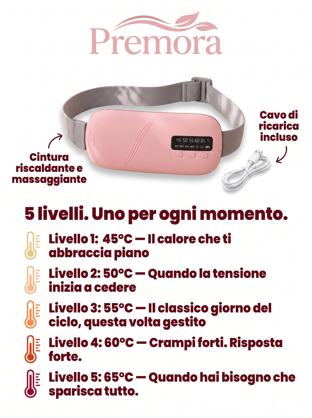 Cintura mestruale PREMORA™️ contro i dolori mestruali.
